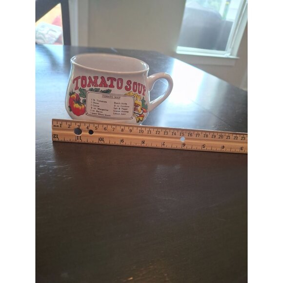 Vintage TOMATO SOUP With Recipe Soup Stoneware Bowl Mug Crock Cup Collectible - Picture 6 of 8